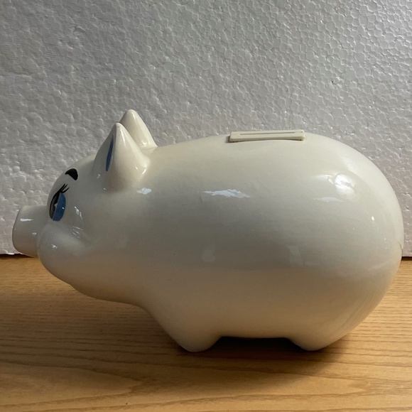 Vintage Rob Roy Piggy Bank Western Covered Wagon Decoration Blue Eyes 10.5” Rare - Picture 4 of 10